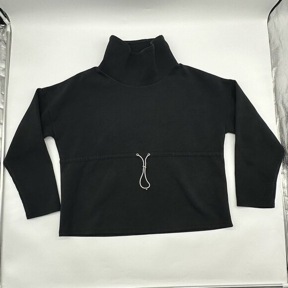 Varley Freya Women’s Size Medium Black Rolled High Neck Athleisure Sweatshirt - Picture 2 of 11